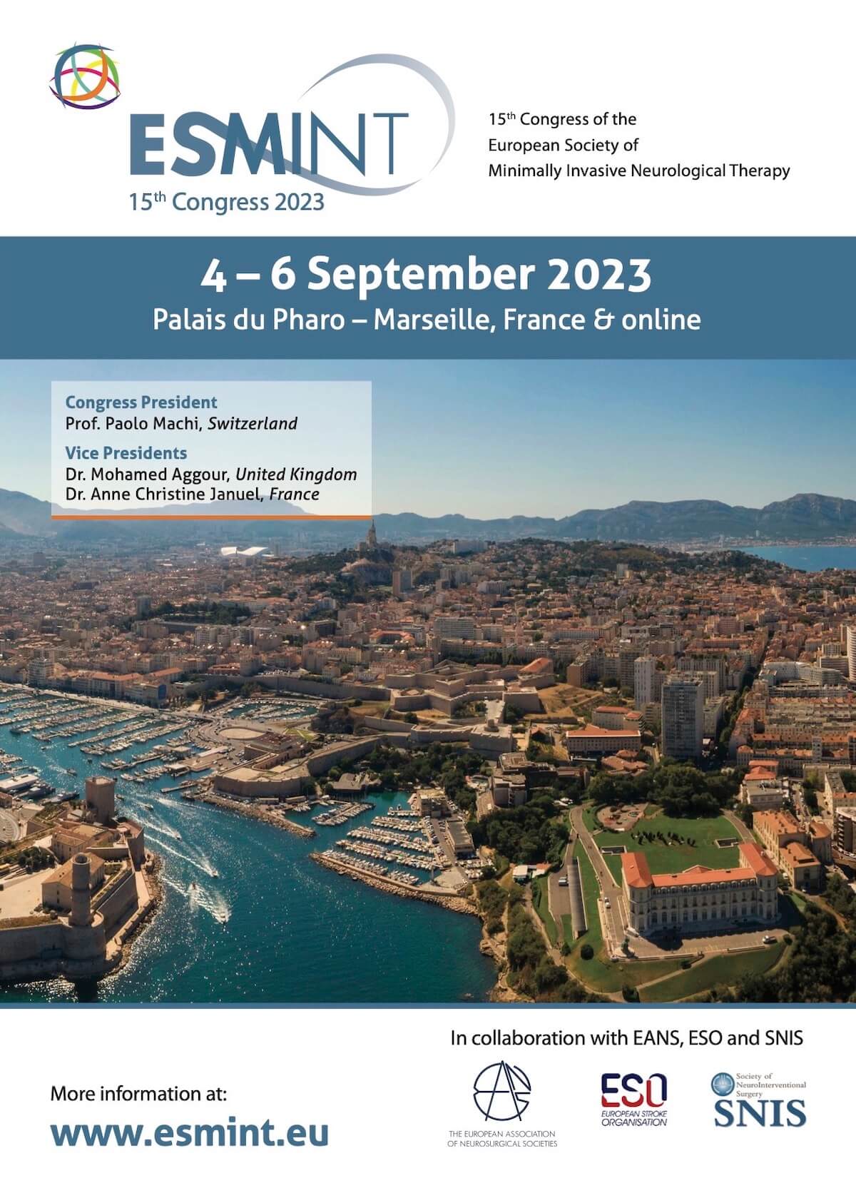 ESMINT 15th Congress 2023, 4-6 September 2023, Palais du Pharo – Marseille, France & online